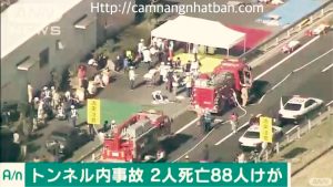 2 người chết 88 thương do tai nạn liên hoàn trong đường hầm xuyên núi ở Hiroshima Nhật Bản