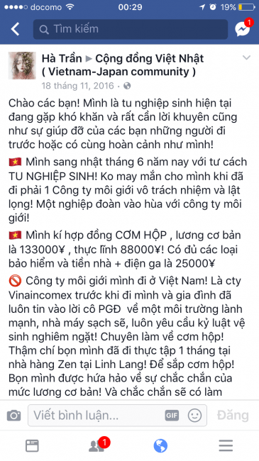 Chia sẻ của bạn Hà Trần trên cộng đồng Việt Nhật