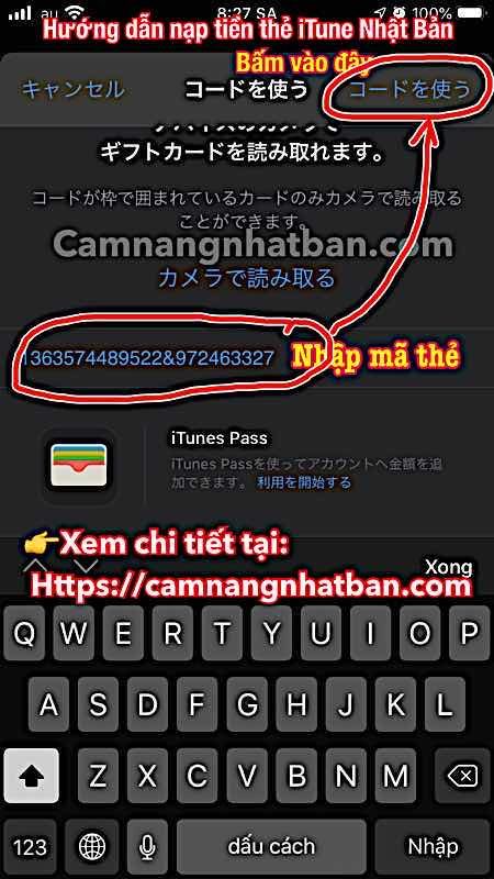 Hướng dẫn nạp tiền thẻ iTune Nhật Bản vào tài khoản ID Apple Store Nhật 5