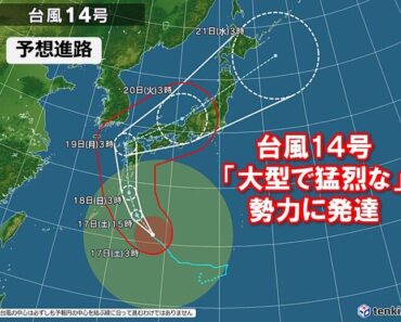 Cảnh báo Bão số 14 đang tiến vào Nhật Bản 3 ngày nghỉ cuối tuần này