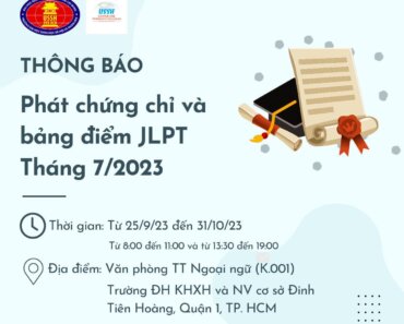 Thời gian Trả chứng chỉ và bảng điểm thi JLPT 7/2023 ở Việt Nam