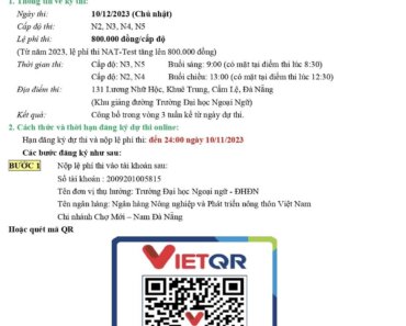 Thông Tin Đăng Ký thi Nattest 12/2023 khu vực Đà Nẵng Việt Nam chi tiết