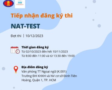 Thông Tin Đăng Ký thi Nattest 12/2023 khu vực Hồ Chí Minh Việt Nam chi tiết