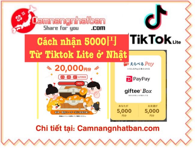Hướng Dẫn Chi Tiết Nhận 5,000 Yên Từ TikTok Lite Tại Nhật Bản
