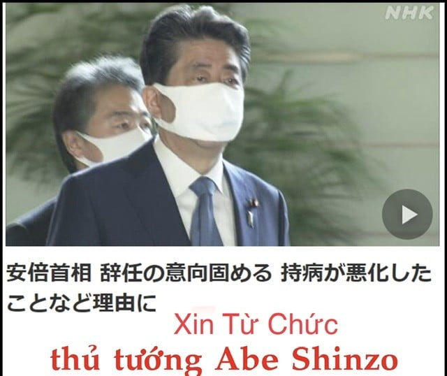 Thủ tướng Nhật Bản thông báo từ chức vì lý do sức khỏe
