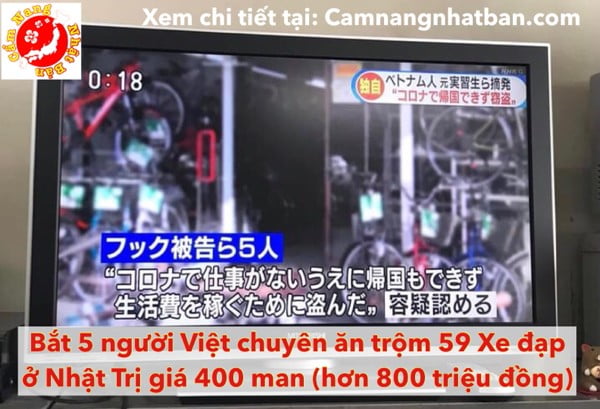 Nhật Bản: Bắt nhóm 5 người Việt ăn trộm 59 xe đạp điện, trị giá hơn 800 triệu