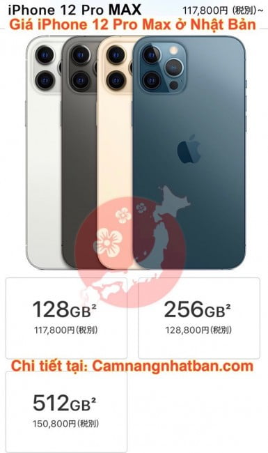 Bảng Giá bán của iPhone 12 Pro bản Quốc tế ở Nhật Bản