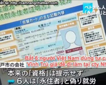 Cảnh sát Nhật bắt 6 người việt dùng tư cách Visa vĩnh trú giả để đi làm tại