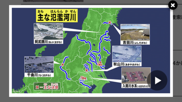 Những khu vực bị ngập lụt nặng ở Nhật do bão số 19