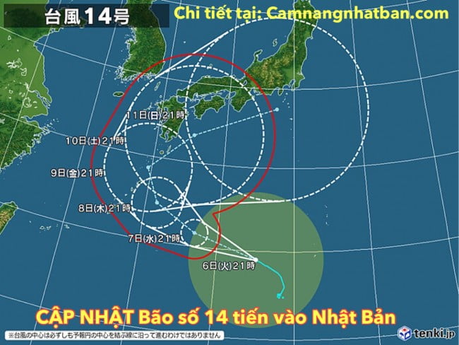 Cập Nhật bão số 14 tiến vào Nhật Bản