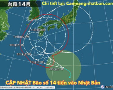 Cập Nhật bão số 14 tiến vào Nhật Bản