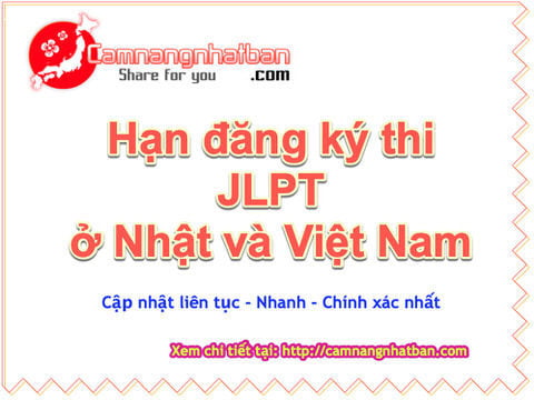 Hạn đăng ký thi năng lực tiếng Nhật JLPT ở Nhật và Việt Nam cập nhật