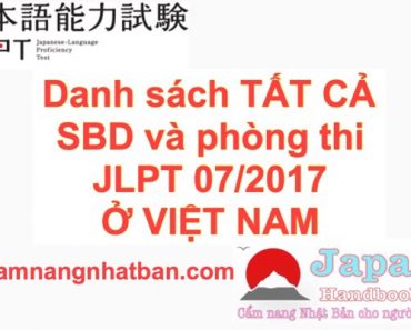 Danh sách số báo danh và phòng thi JLPT tháng 7 năm 2017 ở Việt Nam đầy đủ nhất