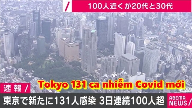 131 ca nhiễm Corona mới ở Tokyo Nhật Bản