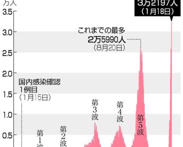 Số ca nhiễm Corona mới ở Nhật cao kỷ lục trên 32 nghìn ca/ngày, Tokyo Osaka trên 5000 ca mới