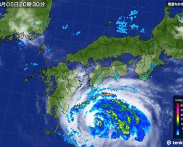 Cảnh báo bão số 8 đang tiến thẳng vào Nhật Bản